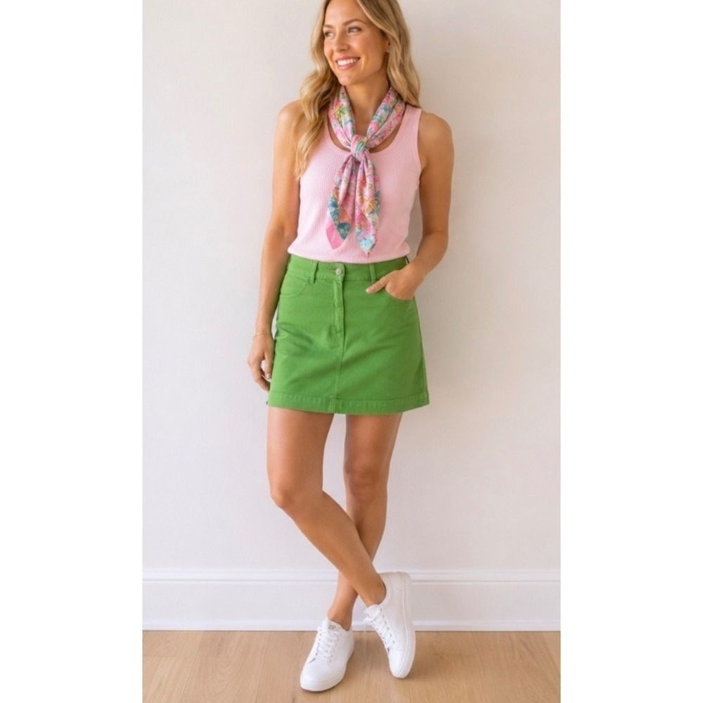 Vineyard Vines Green Corduroy Mini Skirt Size 8 Preppy Coastal Classic